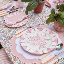 Pink Applique Placemats & Napkins (Set Of 4)|Mrs. Alice Best