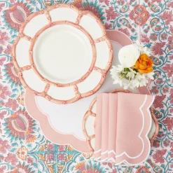 Pink Applique Placemats & Napkins (Set Of 4)|Mrs. Alice Best