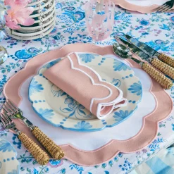 Pink Applique Placemats & Napkins (Set Of 4)|Mrs. Alice Best