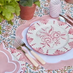 Pink Applique Placemats (Set Of 4)|Mrs. Alice Discount