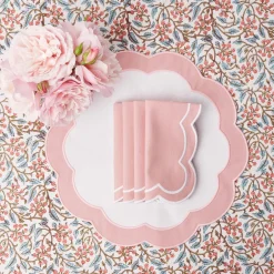 Pink Applique Placemats (Set Of 4)|Mrs. Alice Discount