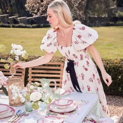 Pink Capri Lettuce Dinner Plate|Mrs. Alice Hot