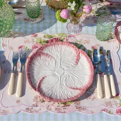 Pink Capri Lettuce Dinner Plate|Mrs. Alice Hot