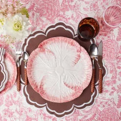 Pink Capri Lettuce Dinner Plate|Mrs. Alice Hot