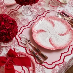 Pink Capri Lettuce Dinner Plate (Set Of 4)|Mrs. Alice Hot