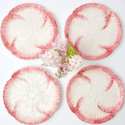 Pink Capri Lettuce Dinner Plate (Set Of 4)|Mrs. Alice Hot
