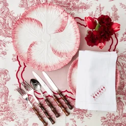 Pink Capri Lettuce Dinner Plate (Set Of 4)|Mrs. Alice