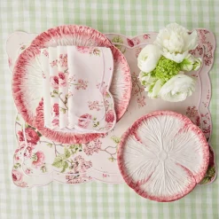 Pink Capri Lettuce Starter Plate (Set Of 4)|Mrs. Alice New