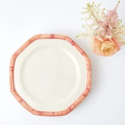 Pink Geometric Bamboo Dinner Plate|Mrs. Alice Sale