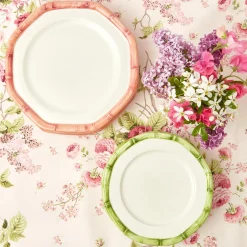 Pink Geometric Bamboo Dinner Plate (Set Of 4)|Mrs. Alice Outlet
