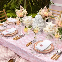 Pink Geometric Bamboo Dinner Plate (Set Of 4)|Mrs. Alice Outlet