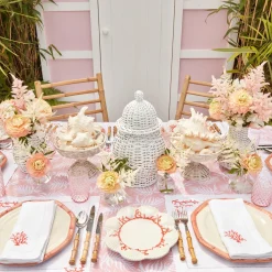 Pink Geometric Bamboo Dinner Plate (Set Of 4)|Mrs. Alice