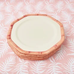Pink Geometric Bamboo Dinner Plate (Set Of 4)|Mrs. Alice