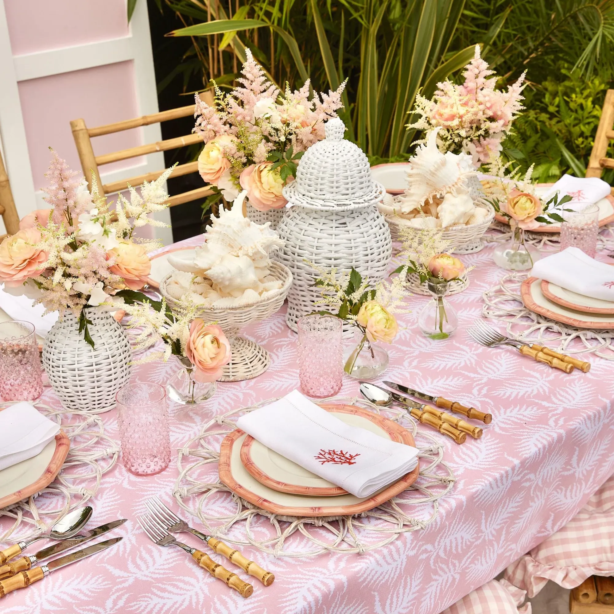 Pink Geometric Bamboo Starter Plate (Set Of 4)|Mrs. Alice Hot