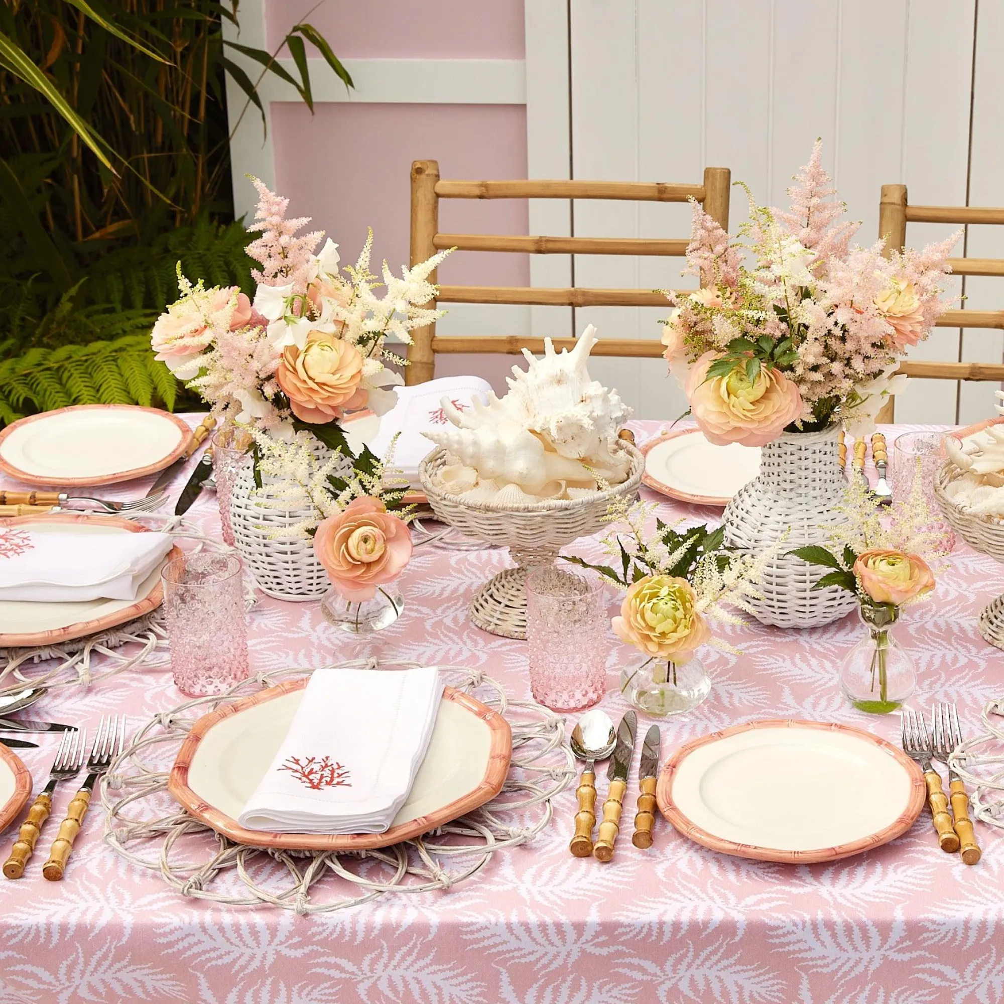 Pink Geometric Bamboo Starter Plate (Set Of 4)|Mrs. Alice Hot