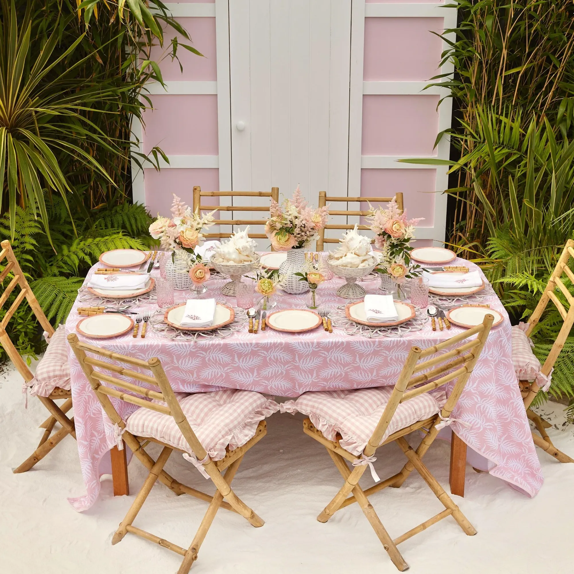 Pink Geometric Bamboo Starter Plate (Set Of 4)|Mrs. Alice Hot