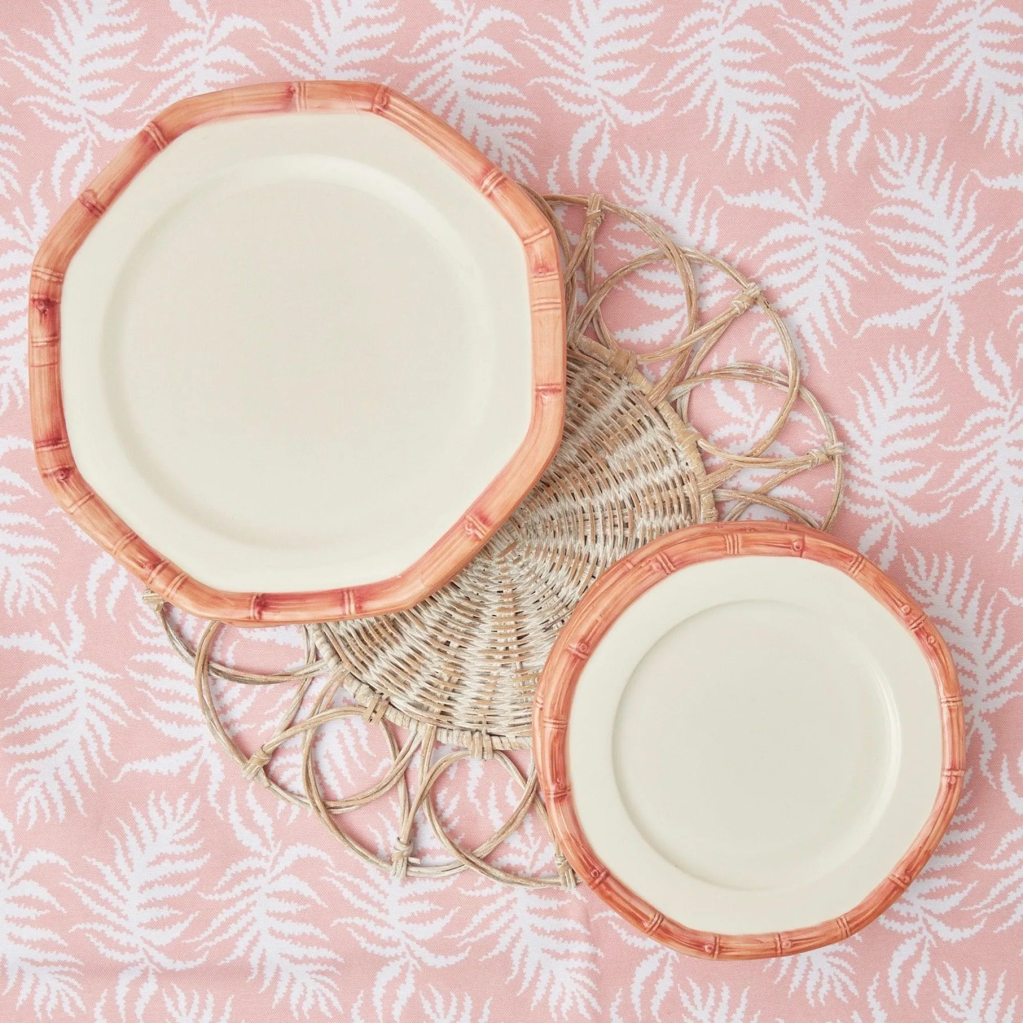 Pink Geometric Bamboo Starter Plate (Set Of 4)|Mrs. Alice Hot