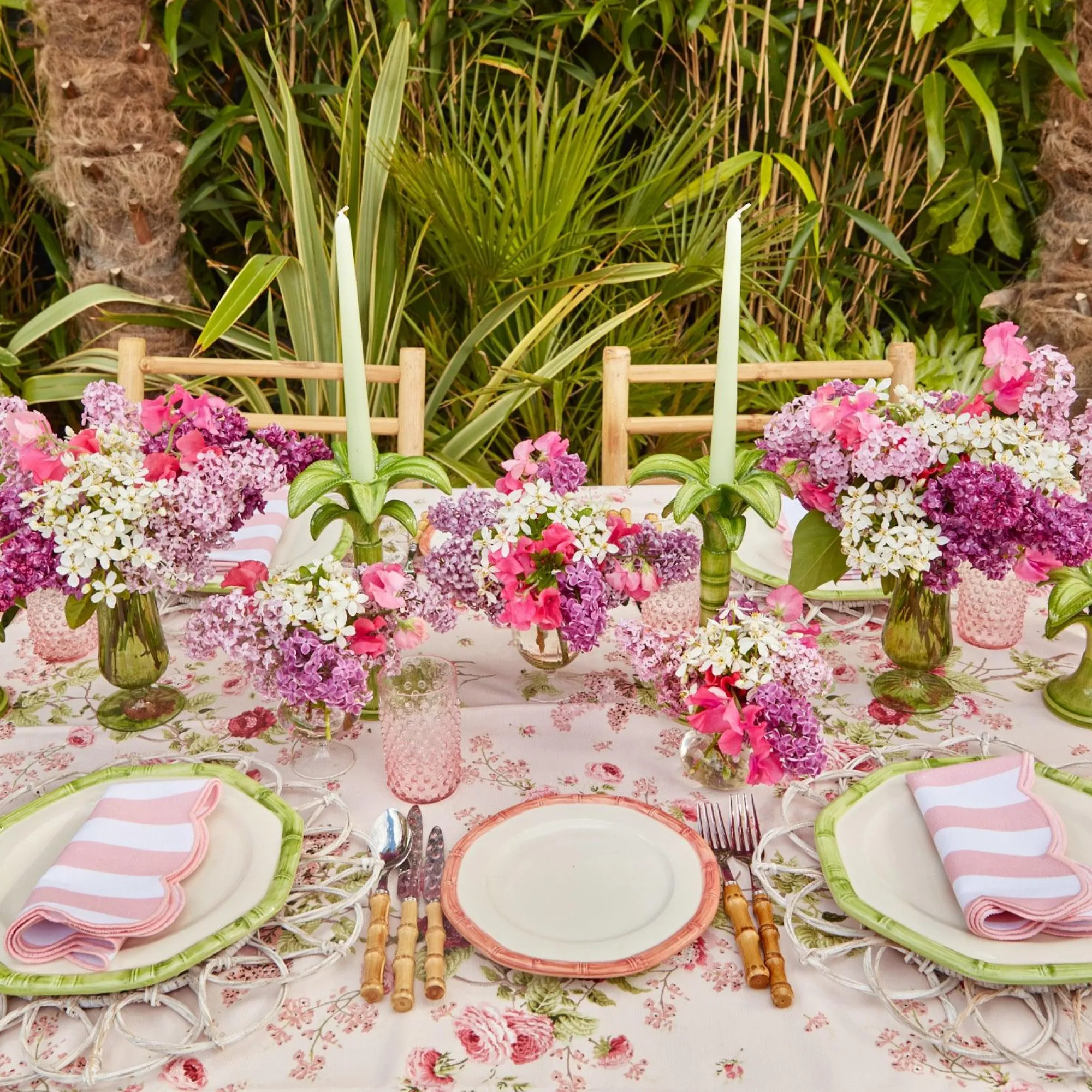 Pink Geometric Bamboo Starter Plate (Set Of 4)|Mrs. Alice Hot