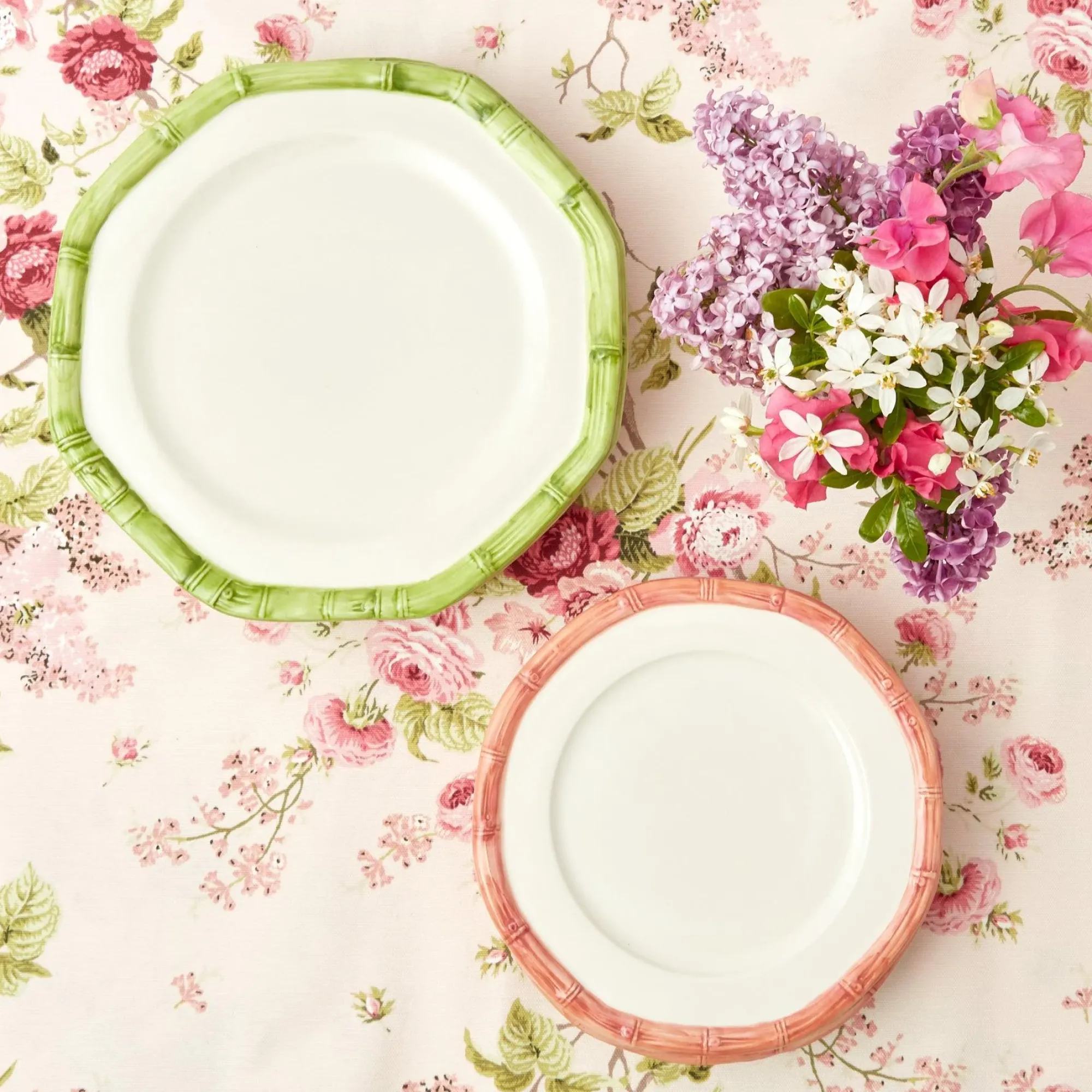 Pink Geometric Bamboo Starter Plate (Set Of 4)|Mrs. Alice Hot