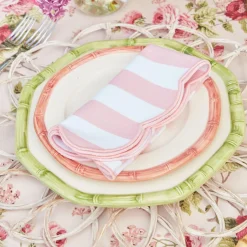 Pink Geometric Bamboo Starter Plate (Set Of 4)|Mrs. Alice Best