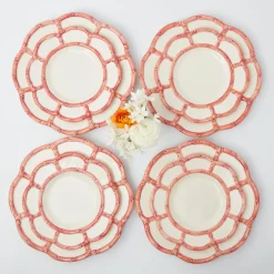 Pink Petal Bamboo Dinner & Starter Plates (Set Of 8)|Mrs. Alice Outlet