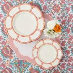 Pink Petal Bamboo Dinner & Starter Plates (Set Of 8)|Mrs. Alice Outlet