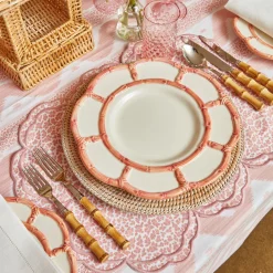 Pink Petal Bamboo Dinner Plates (Set Of 4)|Mrs. Alice Sale