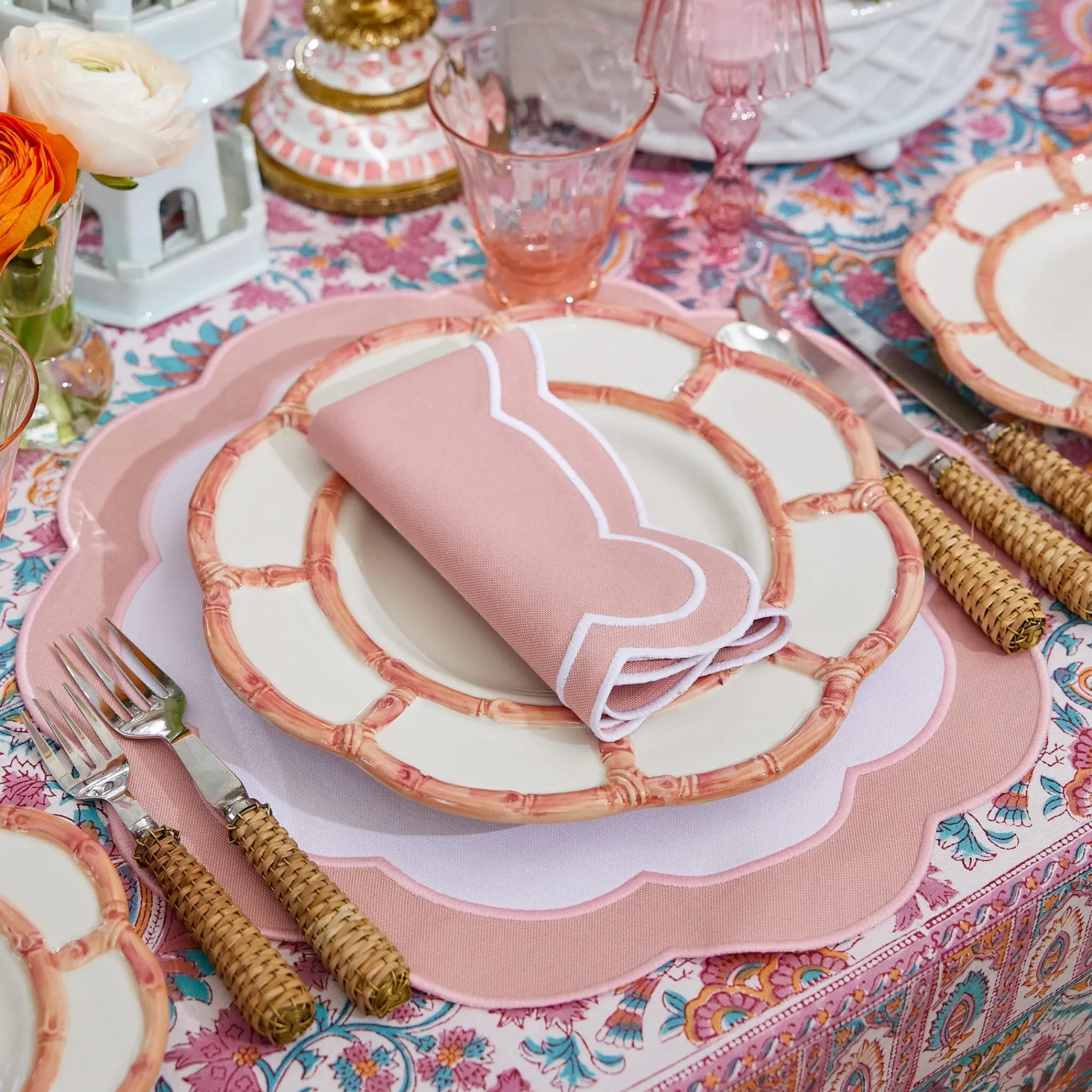 Pink Petal Bamboo Dinner Plate|Mrs. Alice Sale