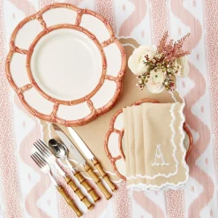 Pink Petal Bamboo Dinner Plates (Set Of 4)|Mrs. Alice Online