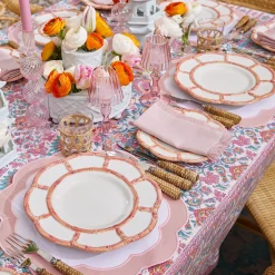 Pink Petal Bamboo Dinner & Starter Plates (Set Of 8)|Mrs. Alice
