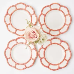 Pink Petal Bamboo Starter Plates (Set Of 4)|Mrs. Alice Outlet