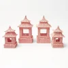 Pink Rattan Pagoda Lantern Set|Mrs. Alice Best