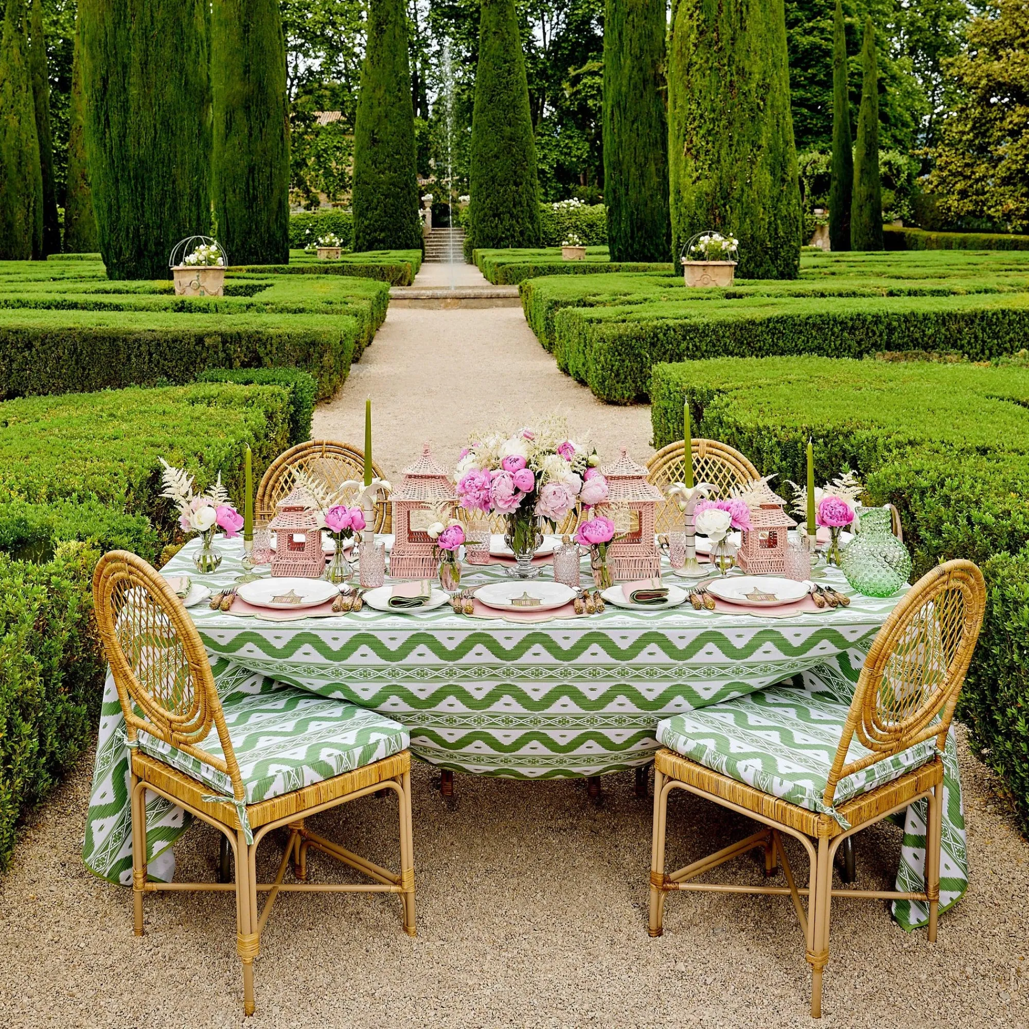 Pink Rattan Pagoda Lantern Set|Mrs. Alice Clearance