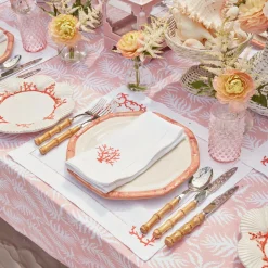 Pink Trailing Ferns Tablecloth|Mrs. Alice Clearance