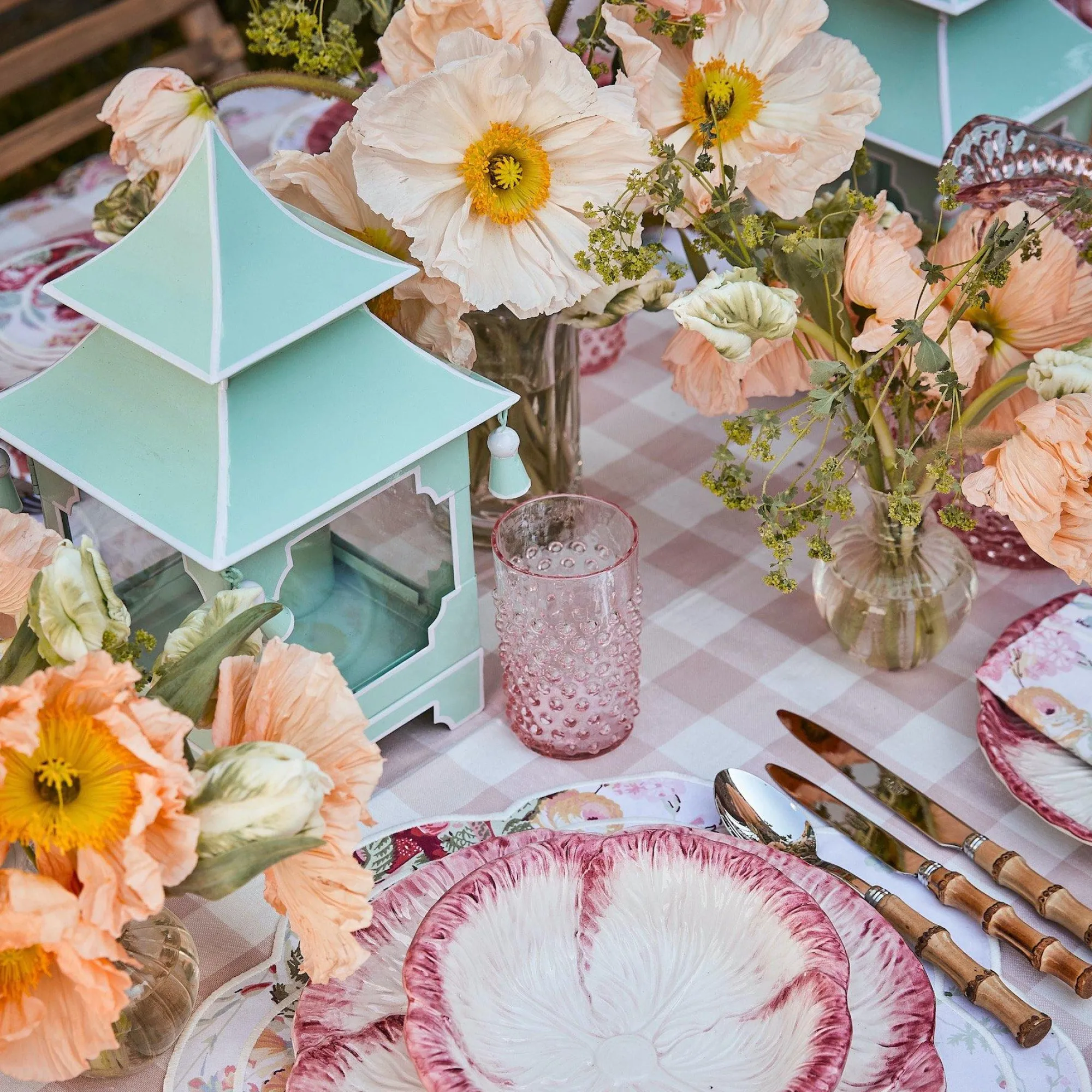 Pistachio Green Pagoda Lantern|Mrs. Alice