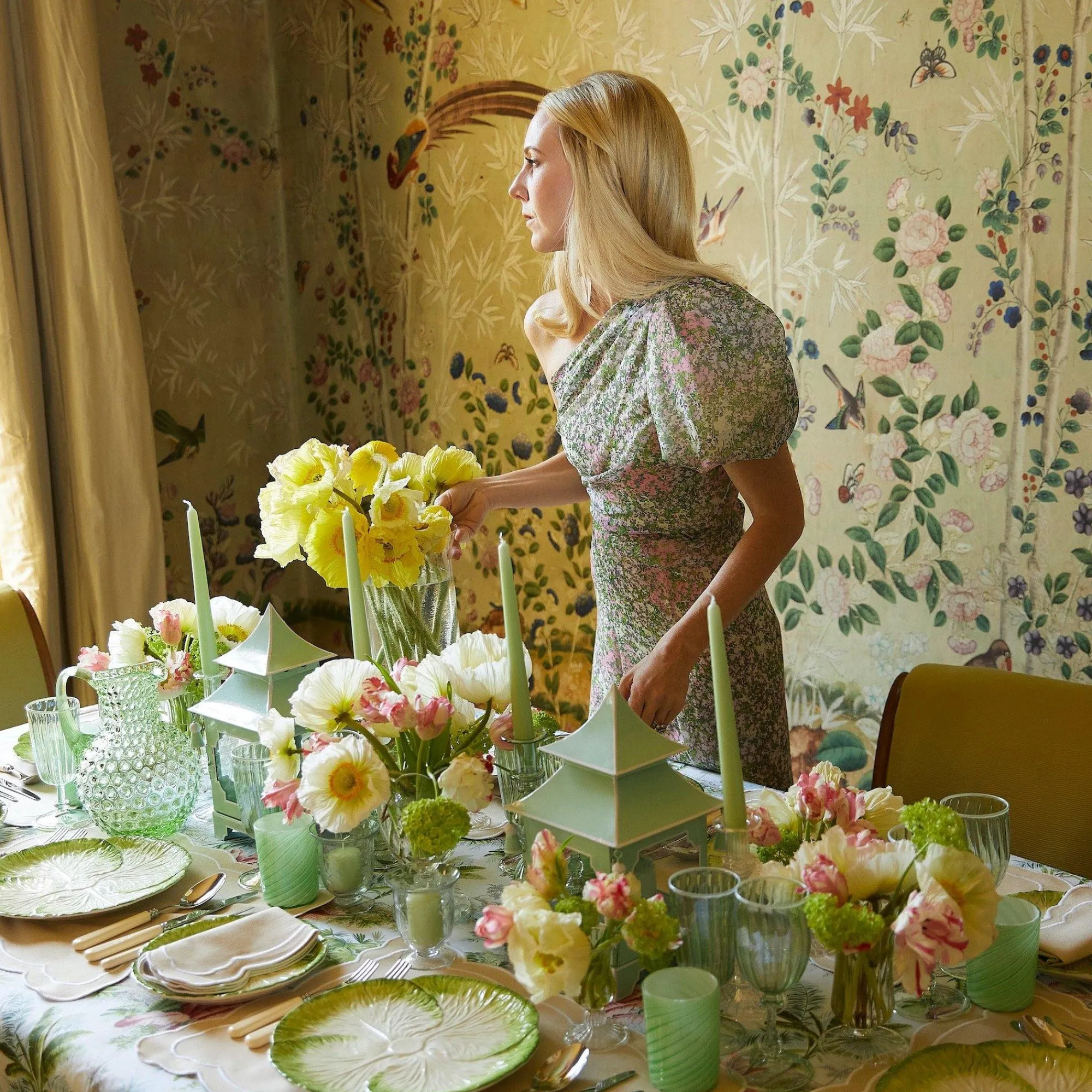 Pistachio Green Pagoda Lantern|Mrs. Alice