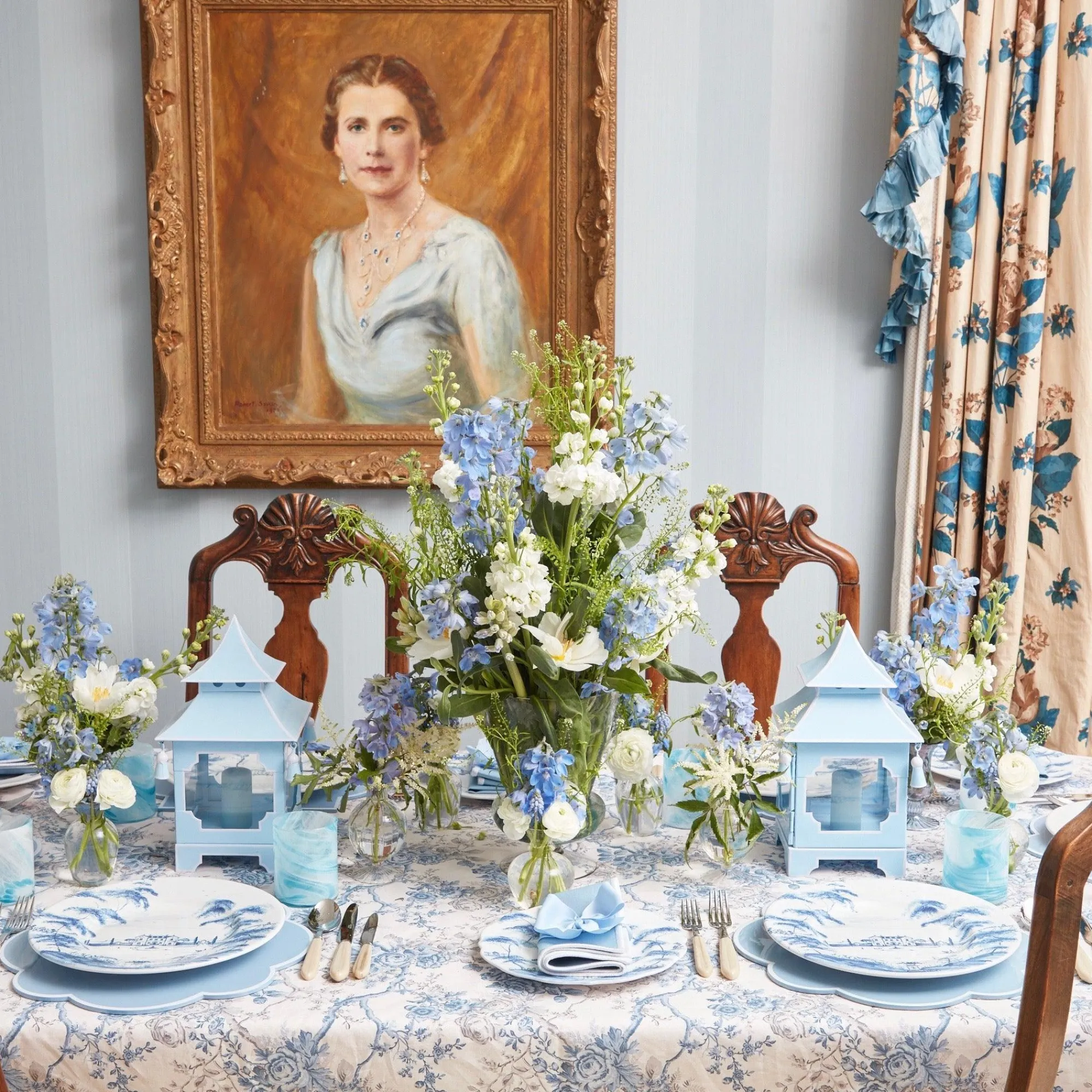 Powder Blue Pagoda Lantern|Mrs. Alice New