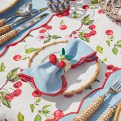 Raffia Cherry Napkin Holders (Set Of 4)|Mrs. Alice Clearance