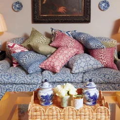 Raspberry Pink Ikat Stripe Fabric|Mrs. Alice Sale