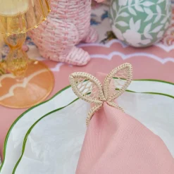 Rattan Bunny Napkin Rings (Set Of 4)|Mrs. Alice Online