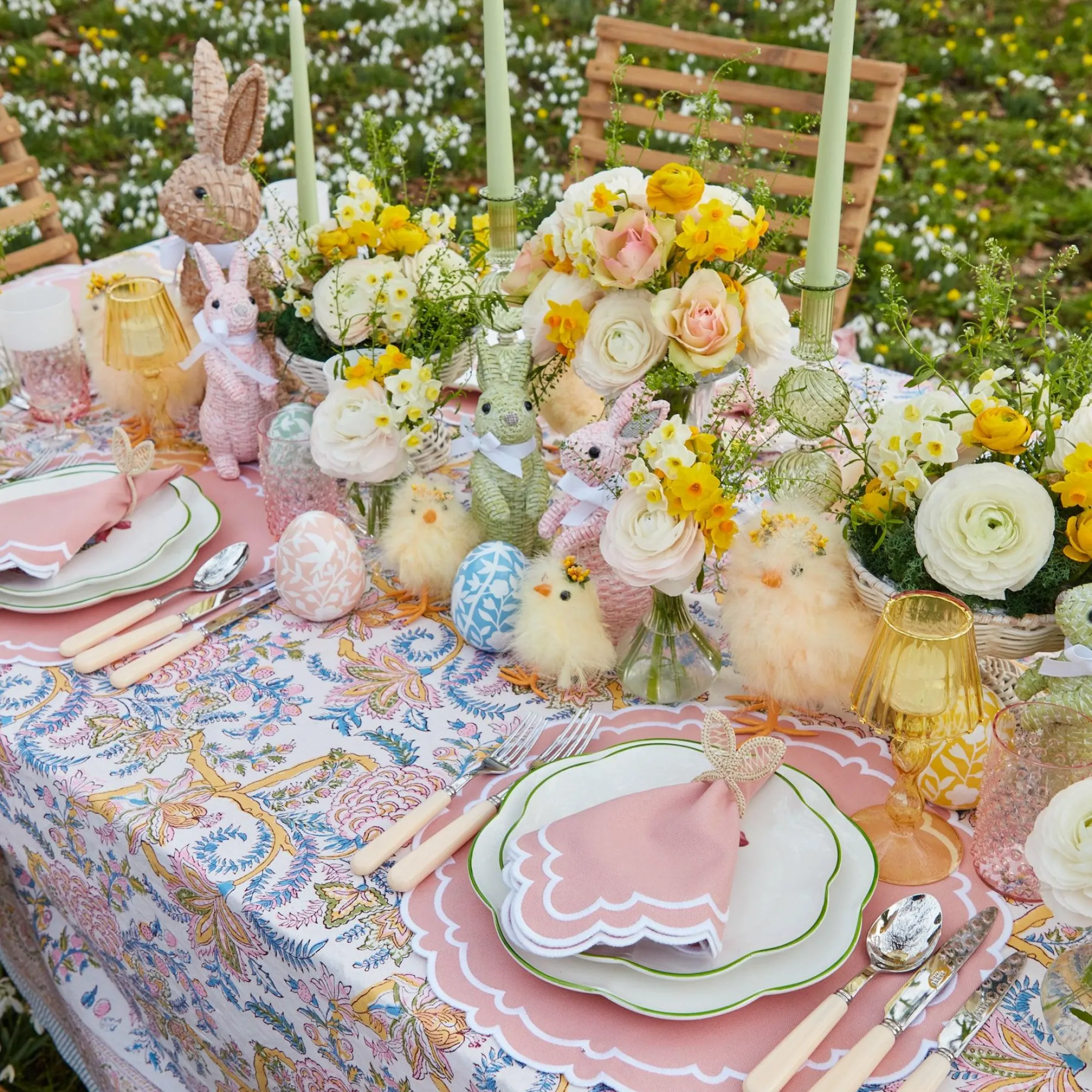 Rattan Bunny Napkin Rings (Set Of 4)|Mrs. Alice