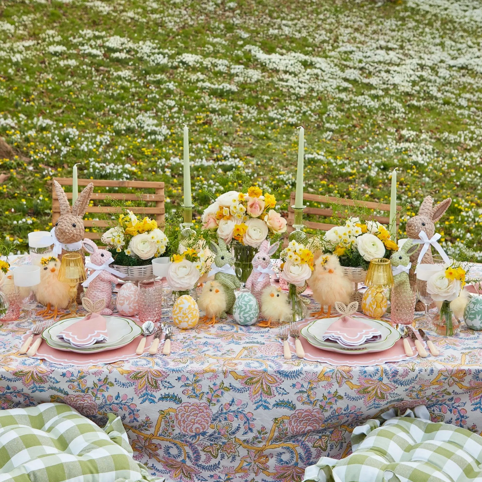 Rattan Bunny Napkin Rings (Set Of 4)|Mrs. Alice