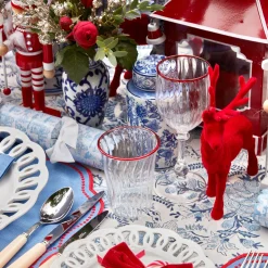 Red Rim Glassware (Set Of 8)|Mrs. Alice