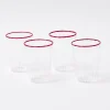 Red Rim Water Glasses (Set Of 4)|Mrs. Alice Best