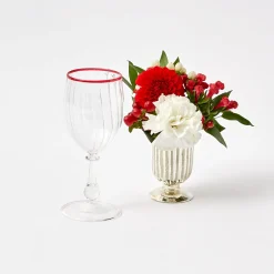 Red Rim Wine Glasses (Set Of 4)|Mrs. Alice Discount