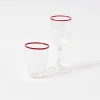 Red Rim Wine Glasses (Set Of 4)|Mrs. Alice Discount