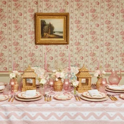 Rose Pink Hobnail Water Glasses & Jug Set|Mrs. Alice Sale