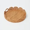 Round Rattan Scalloped Tray|Mrs. Alice Sale