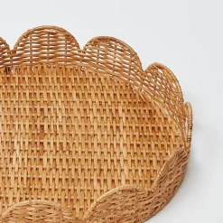 Round Rattan Scalloped Tray|Mrs. Alice Sale