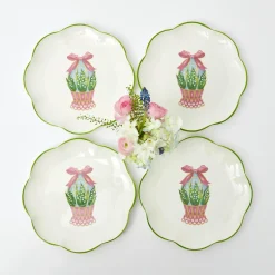 Scalloped Easter Starter Plates (Set Of 4)|Mrs. Alice Clearance